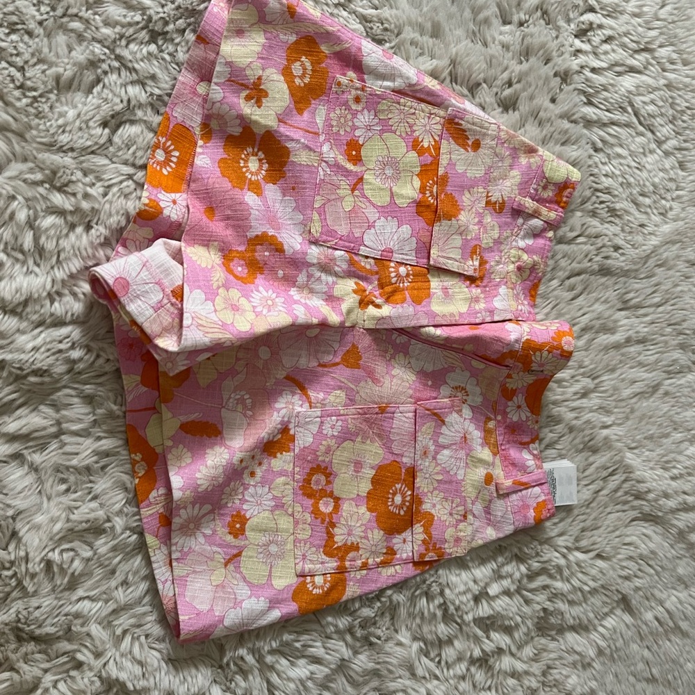 Maje - Floral Pink and Orange Shorts